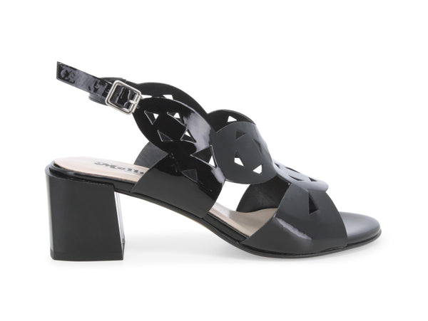 Melluso Donna Sandalo Cinturino tomaia in Vernice Nera